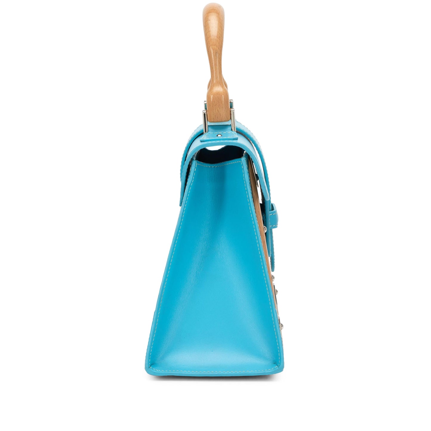Turquoise Calfskin Patchwork Crossbody Bag