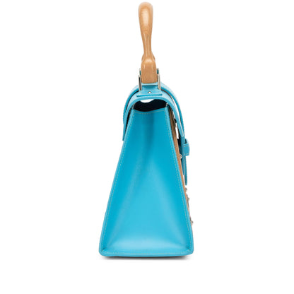 Turquoise Calfskin Patchwork Crossbody Bag