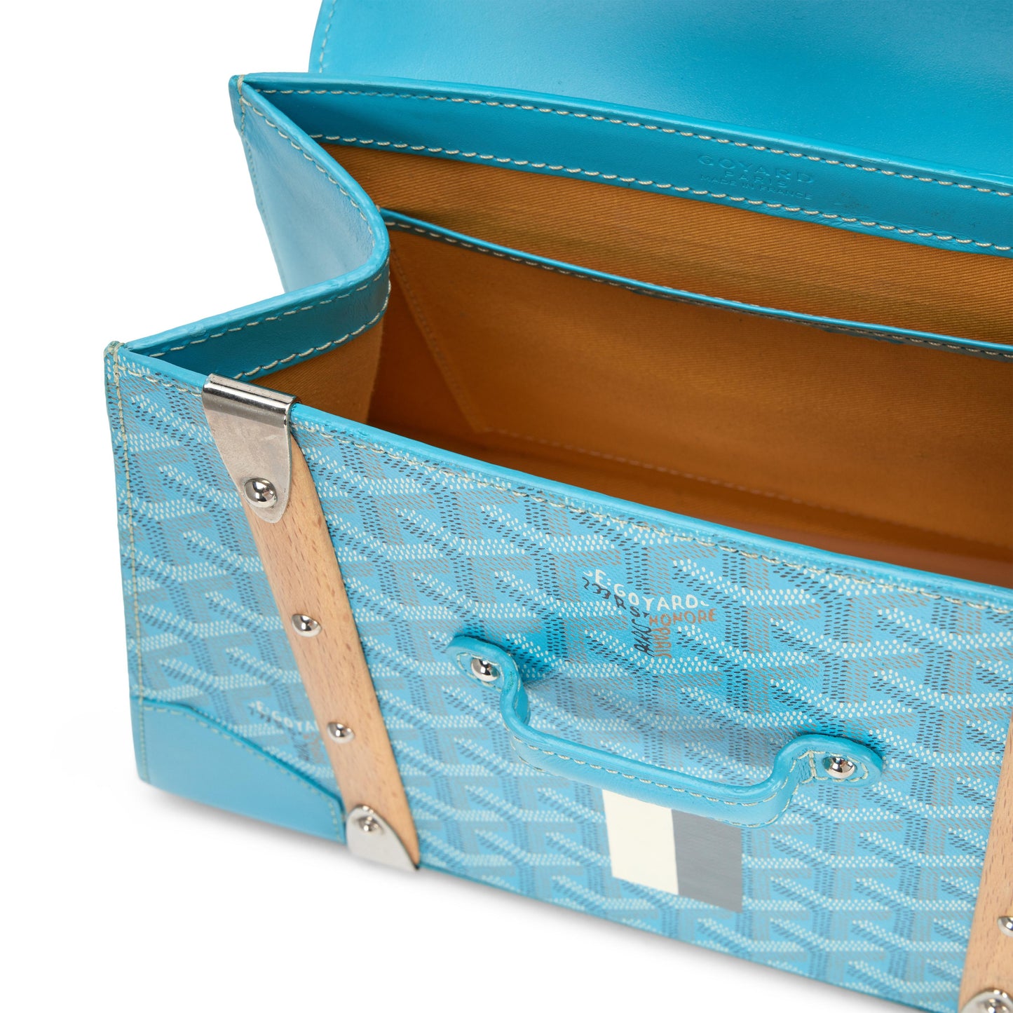 Turquoise Calfskin Patchwork Crossbody Bag