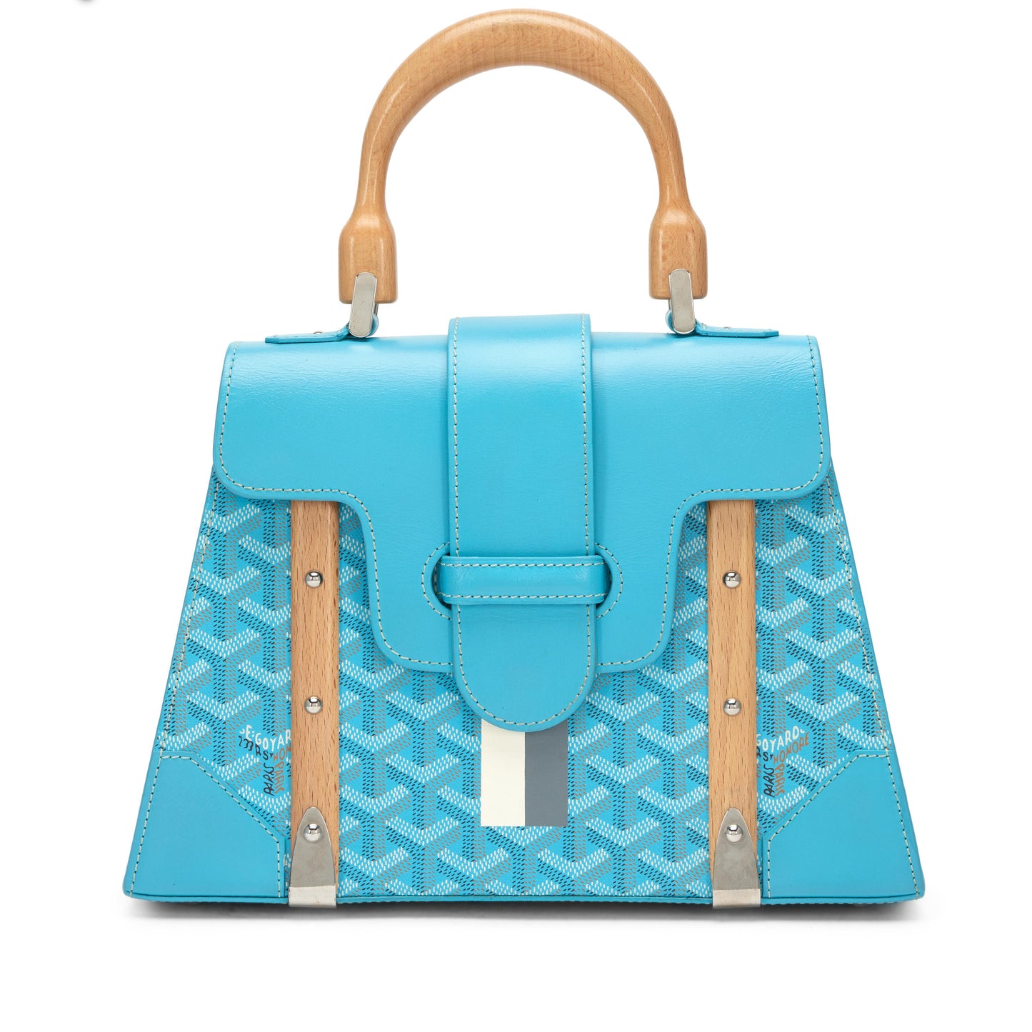 Turquoise Calfskin Patchwork Crossbody Bag