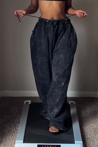 Washed Grey Soft Denim Jogging Pants