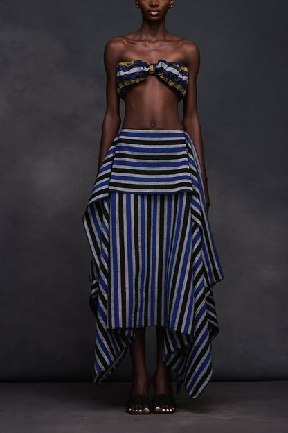 Dark Blue Oversized Midi Skirt