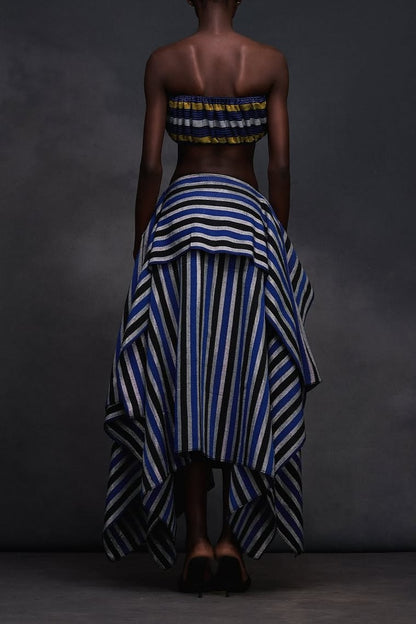 Dark Blue Oversized Midi Skirt