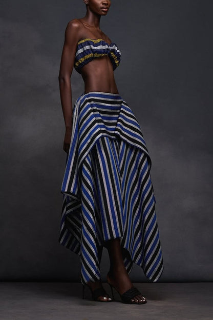 Dark Blue Oversized Midi Skirt