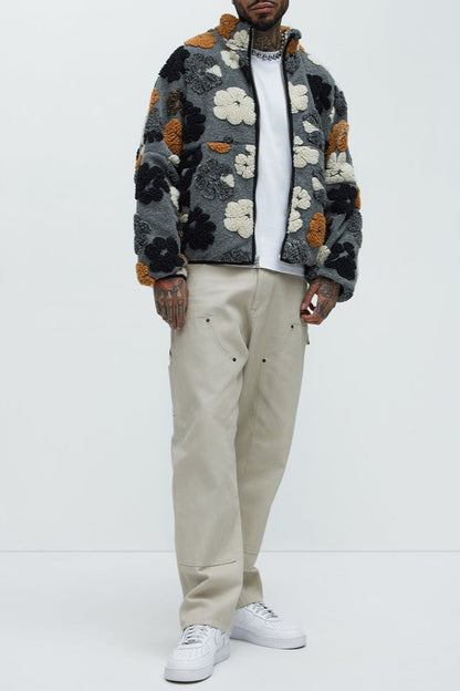 Sherpa Tears Oversized Zip Jacket