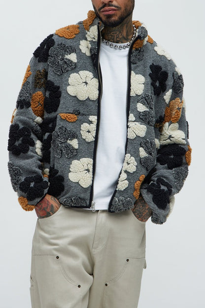 Sherpa Tears Oversized Zip Jacket
