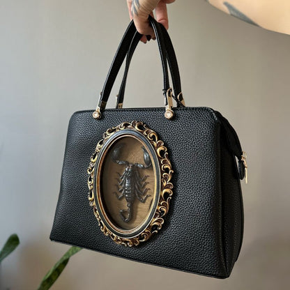 Peacock leather handbag