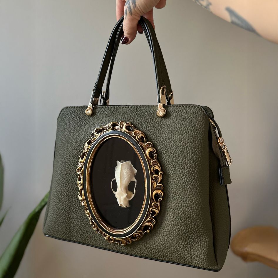 Peacock leather handbag