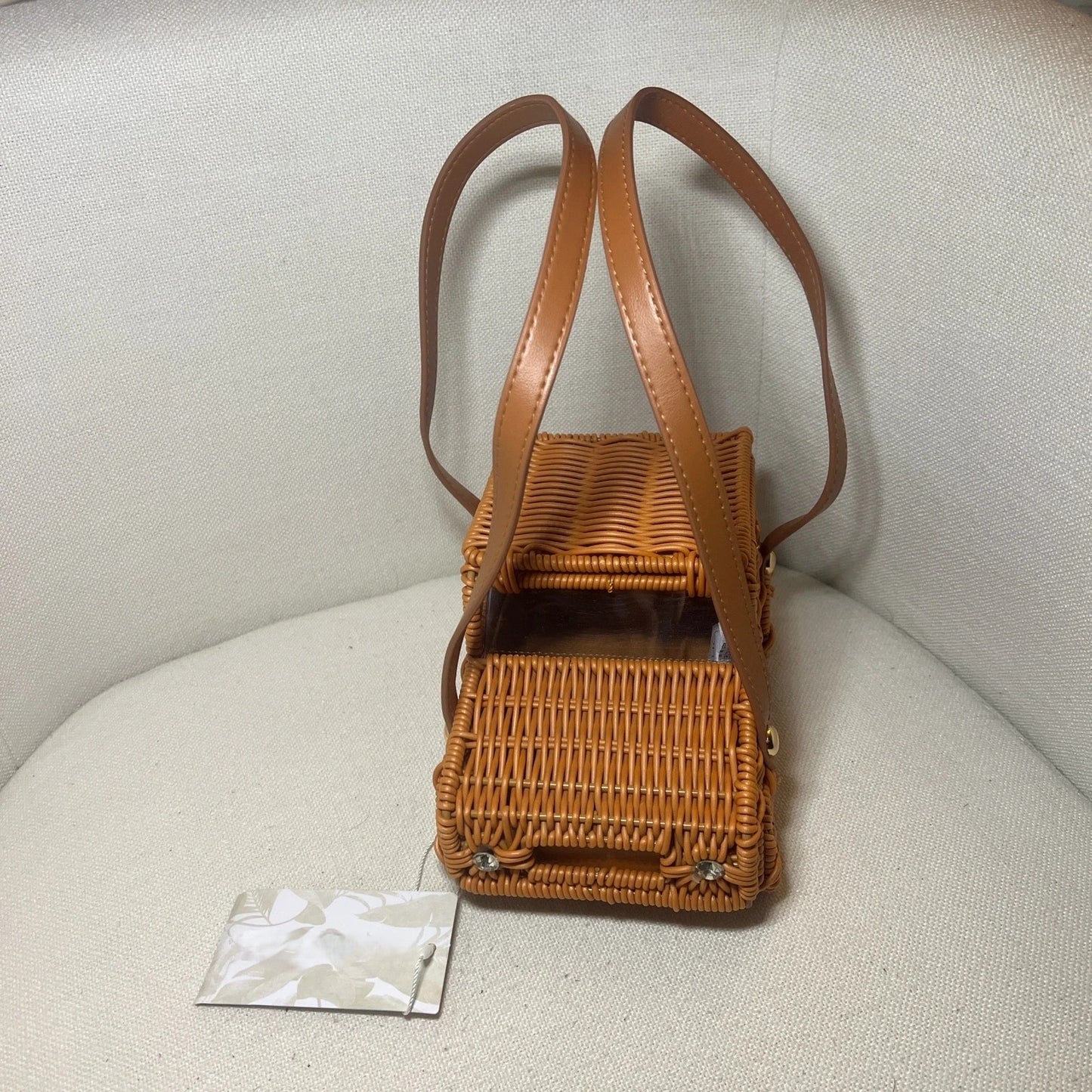 Cute Plastic Wicker Basket Car Handbag