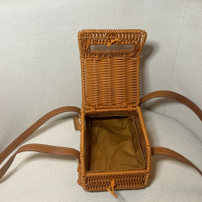 Cute Plastic Wicker Basket Car Handbag