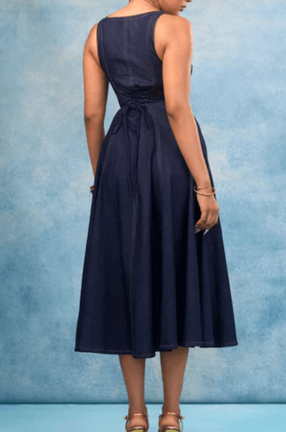 Slim-Fit Buckle Denim Dress