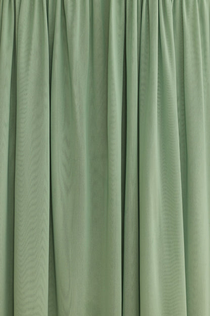 Soft Mesh Metallic Pleated Maxi Dress