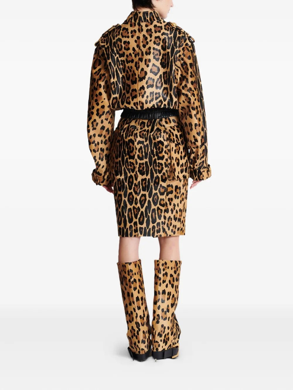 Leopard-print Bomber Jacket Set