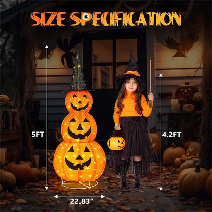Halloween Decorative Pumpkin Light String Folding Cloth Glowing Pumpkin