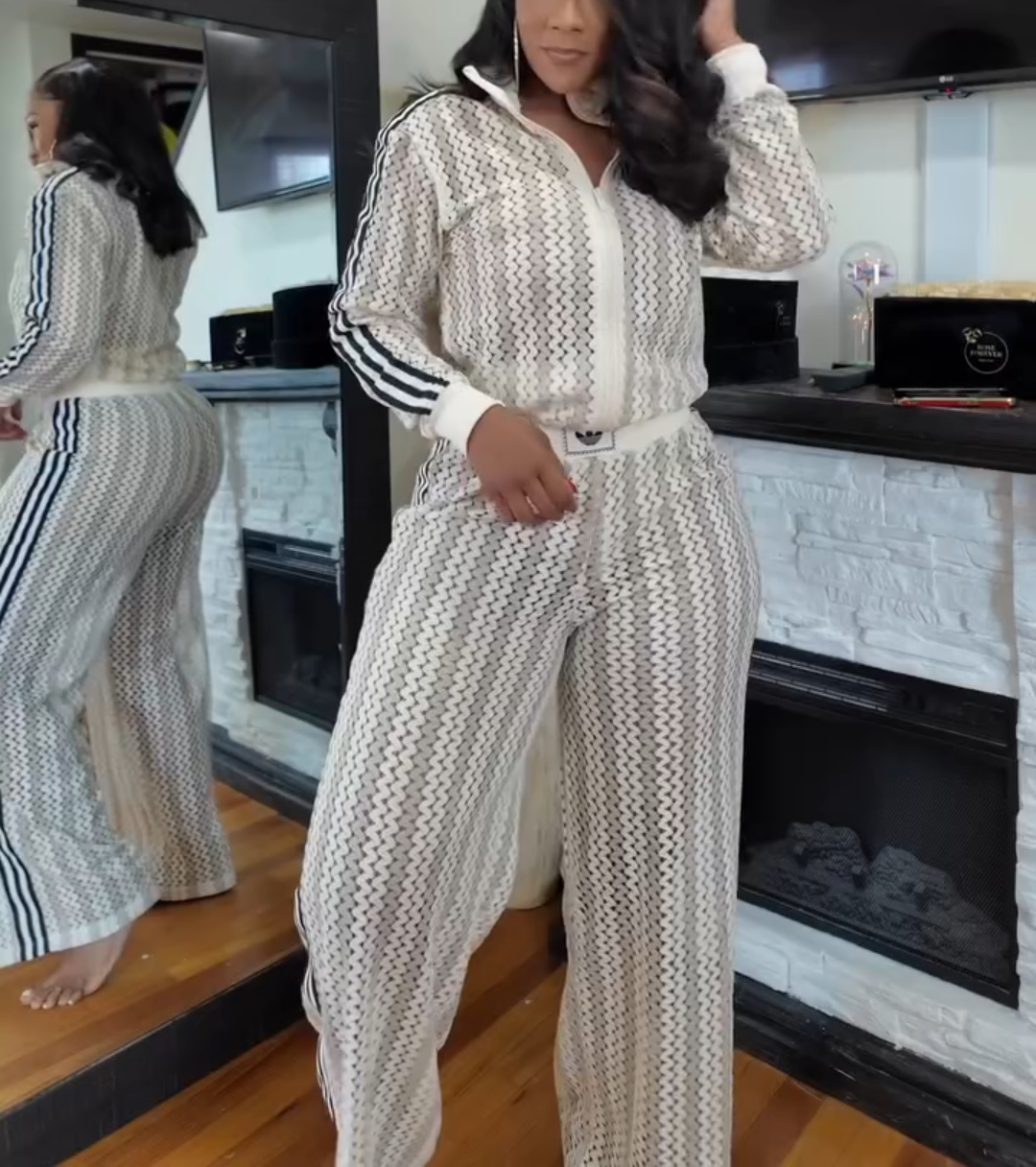 Summer Glow Firebird Braided Zipper Jacket & Trouser Set