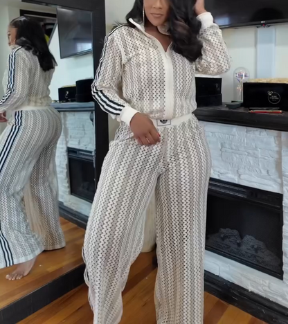 Summer Glow Firebird Braided Zipper Jacket & Trouser Set