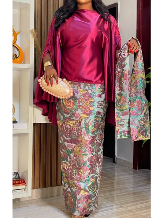 Demure Floral Skirt Set