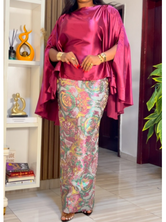 Demure Floral Skirt Set