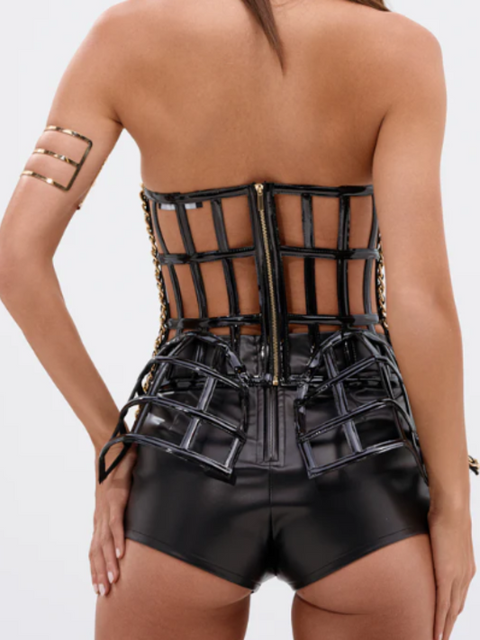 Sexy Metal Chain Strapless Top