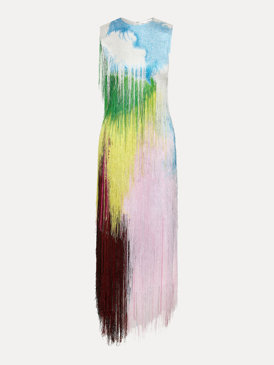 Tassel Multicolor Elegant Sleeveless Maxi Dress