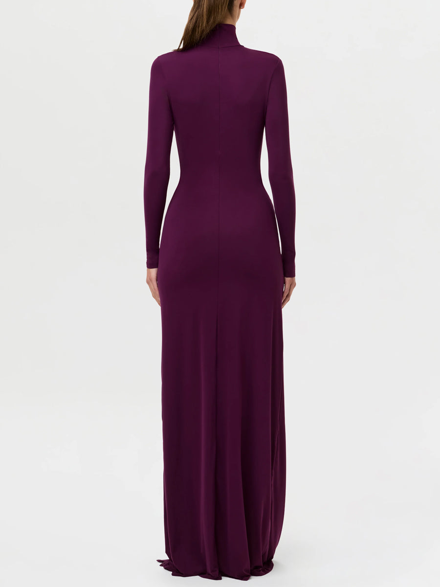 Self-tie Detail Cutout Draped Maxi Dress