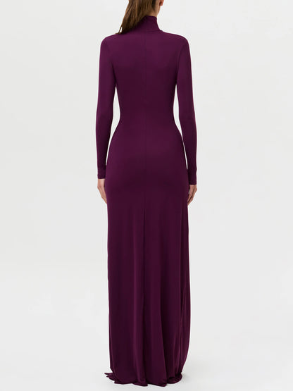 Self-tie Detail Cutout Draped Maxi Dress