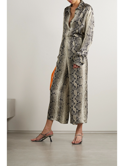 Snakeskin print two-piece suit