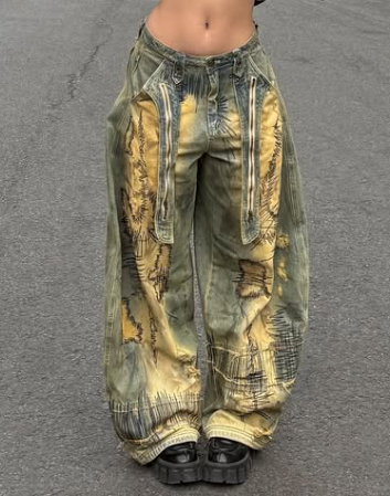 Hippop Graffiti Loose Jeans