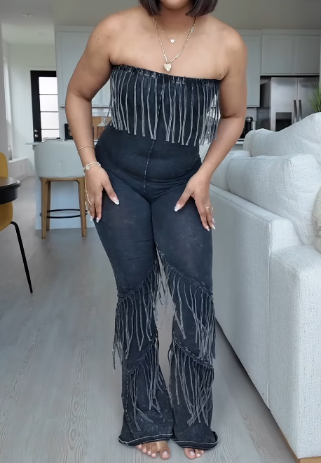Tassel Elastic Jumpsuit