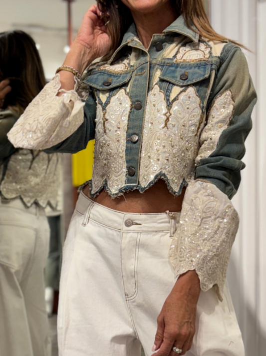 Dazzle Sequin Denim Jacket