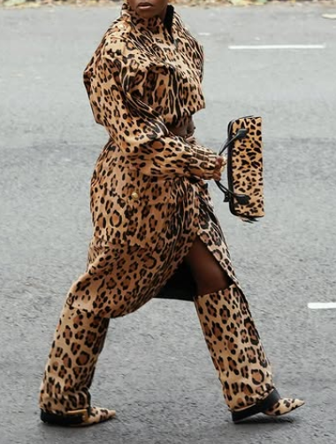 Leopard-print Bomber Jacket Set