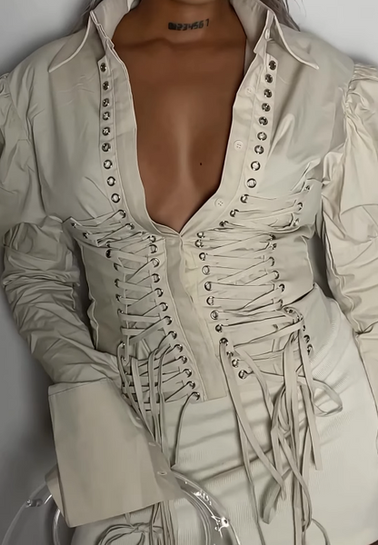 Y2K Lace Up Shirt