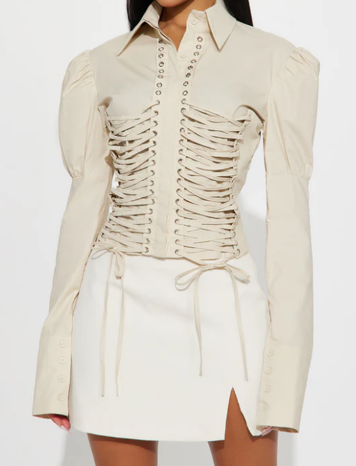 Y2K Lace Up Shirt