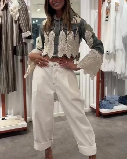 Dazzle Sequin Denim Jacket