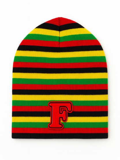 Contrast Striped Knit Hat