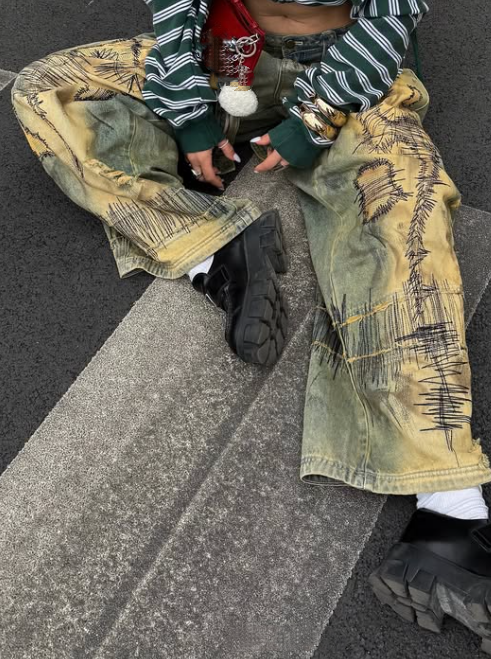 Hippop Graffiti Loose Jeans